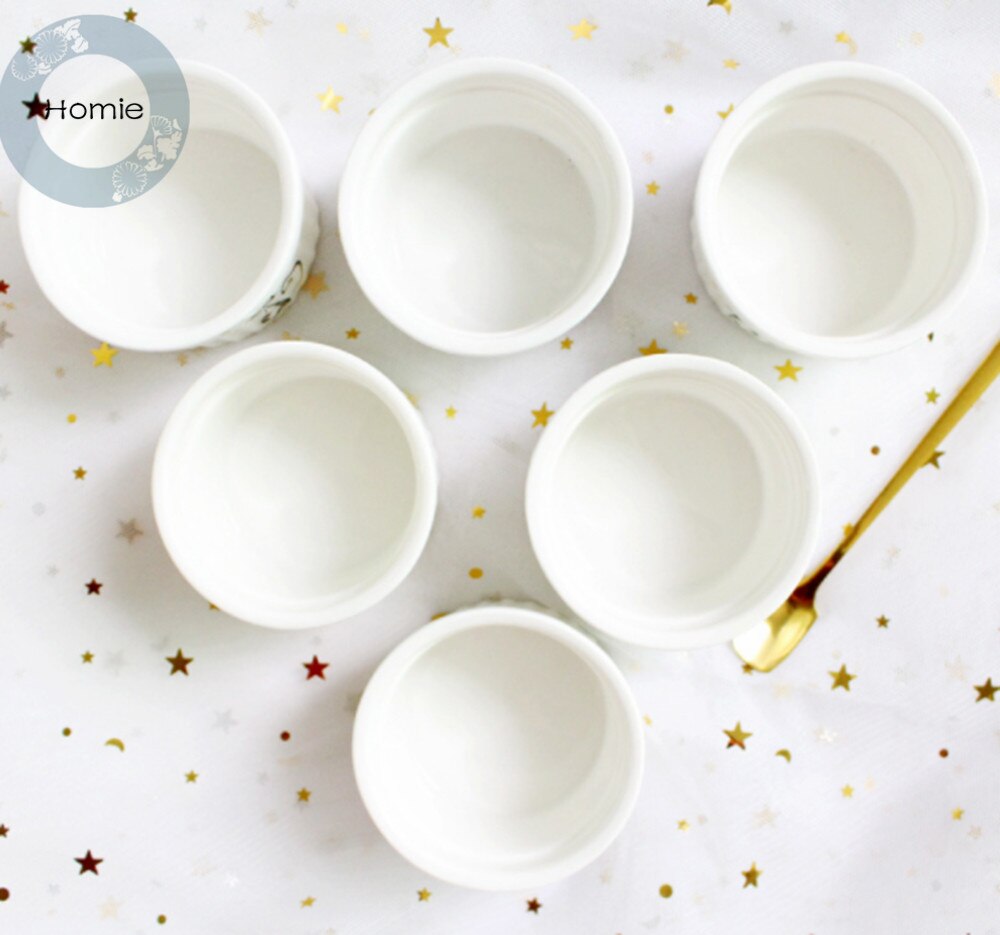 Homoes-cuenco de cerámica para hornear soufflé de gato de dibujos animados, cuenco para pudín, postre de gatito, Yogurt, cuenco de porcelana para pastel, taza para uso en horno, 1 ud.