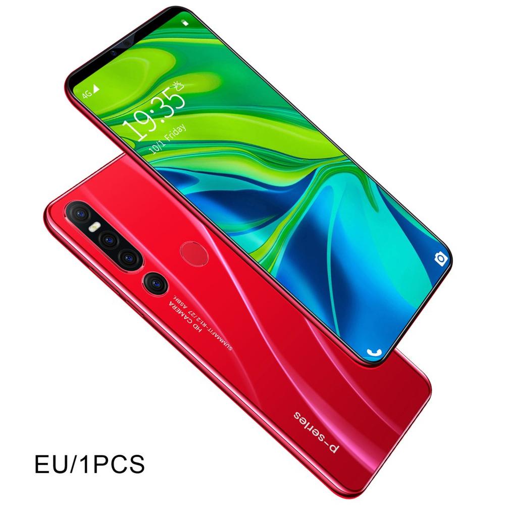 Novo p46 pro smartphone 1gb + 8gb celular android 9.1 handphone núcleo 6.1 polegada mobilephone rosto reconhecimento de impressão digital: EU Red