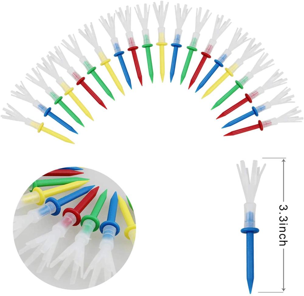 CRESTGOLF – Tees de Golf multicolores en polypropylène, 70mm/83mm, accessoires de Golf en plastique plus sec, 20 pièces/paquet: 83mm mixed