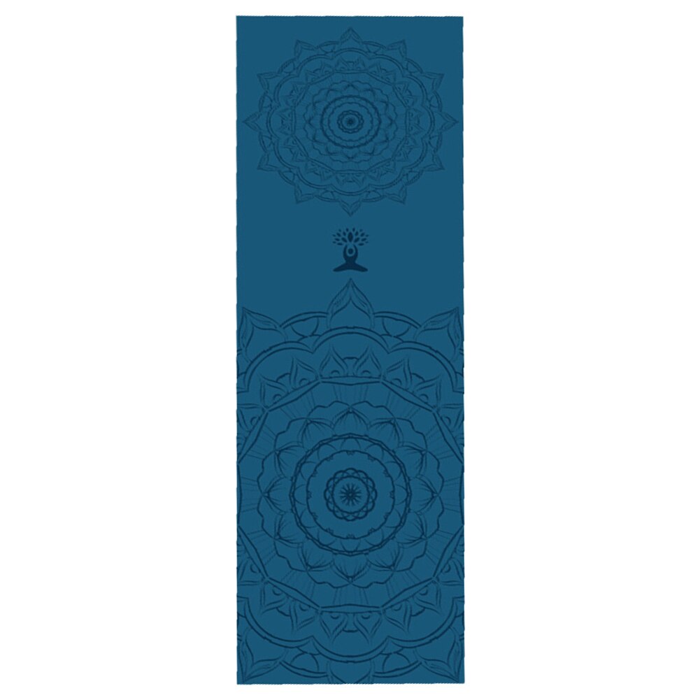 Toalla de microfibra para Yoga y Pilates, manta suave y cómoda con estampado deportivo, absorción del sudor, 185x63cm: Navy Blue Lotus