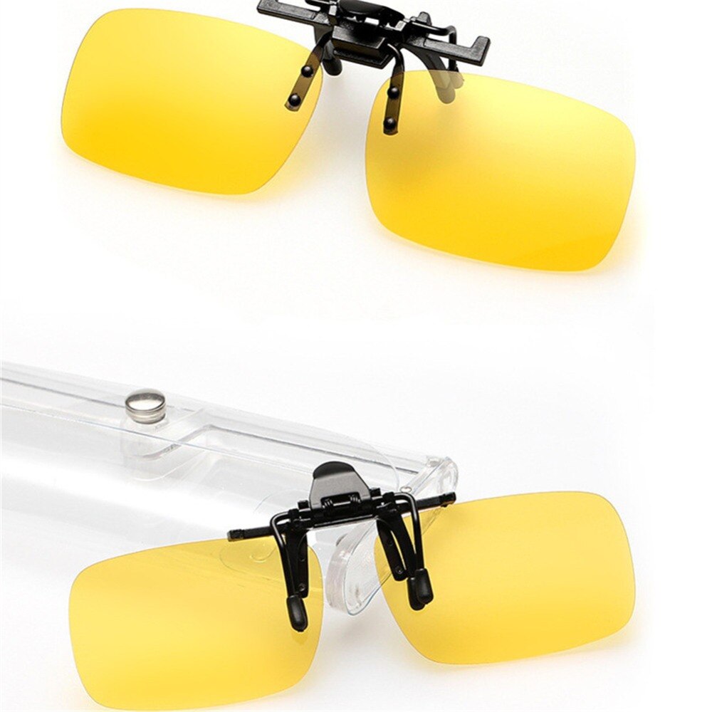 Car Styling Sunglasses Clip Driving Day Night Vision Clip on Sunglasses Polarized Resin Lens for Myopia Glasses Driving Goggles