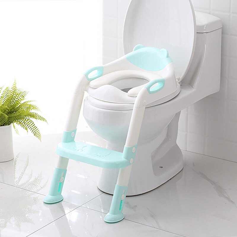 Imbaby baby barn potte toilet træner trin skammel urinal rejse baby børns pot toiletsæde potte børnestol toiletsæde: Blå med pude