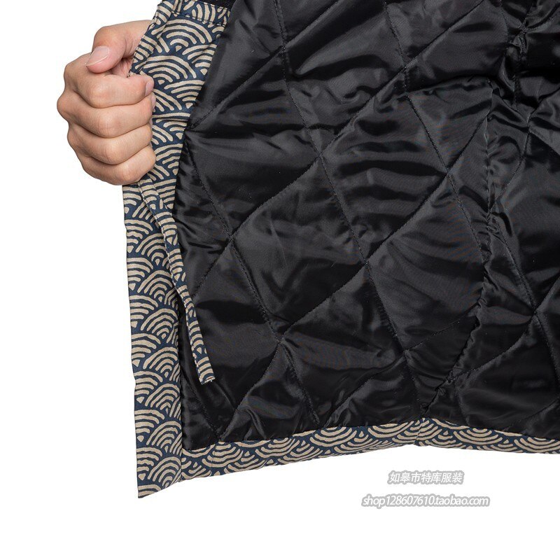 Haori – manteau Kimono épais pour homme, coupe-vent épais, veste traditionnelle japonaise chaude en coton ouaté, vêtements d'extérieur, A9088, hiver