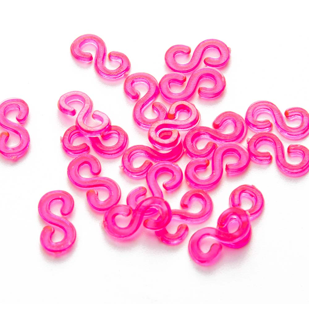 500 Uds S Clips gancho conectores de plástico recargas para DIY encanto telar banda de goma pulsera joyería suministros accesorios: Azul cielo