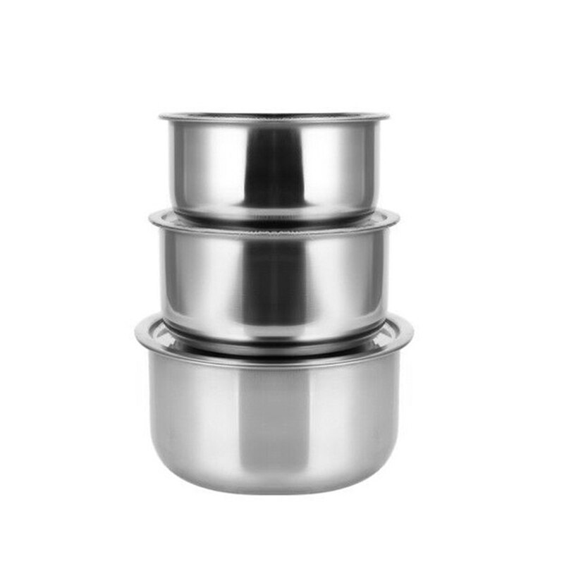 Stainless Steel Soup Pot Stock Pot Set with Lid Kitchenware Stew Pot Cooking Tools Cookware: 3 x Pots