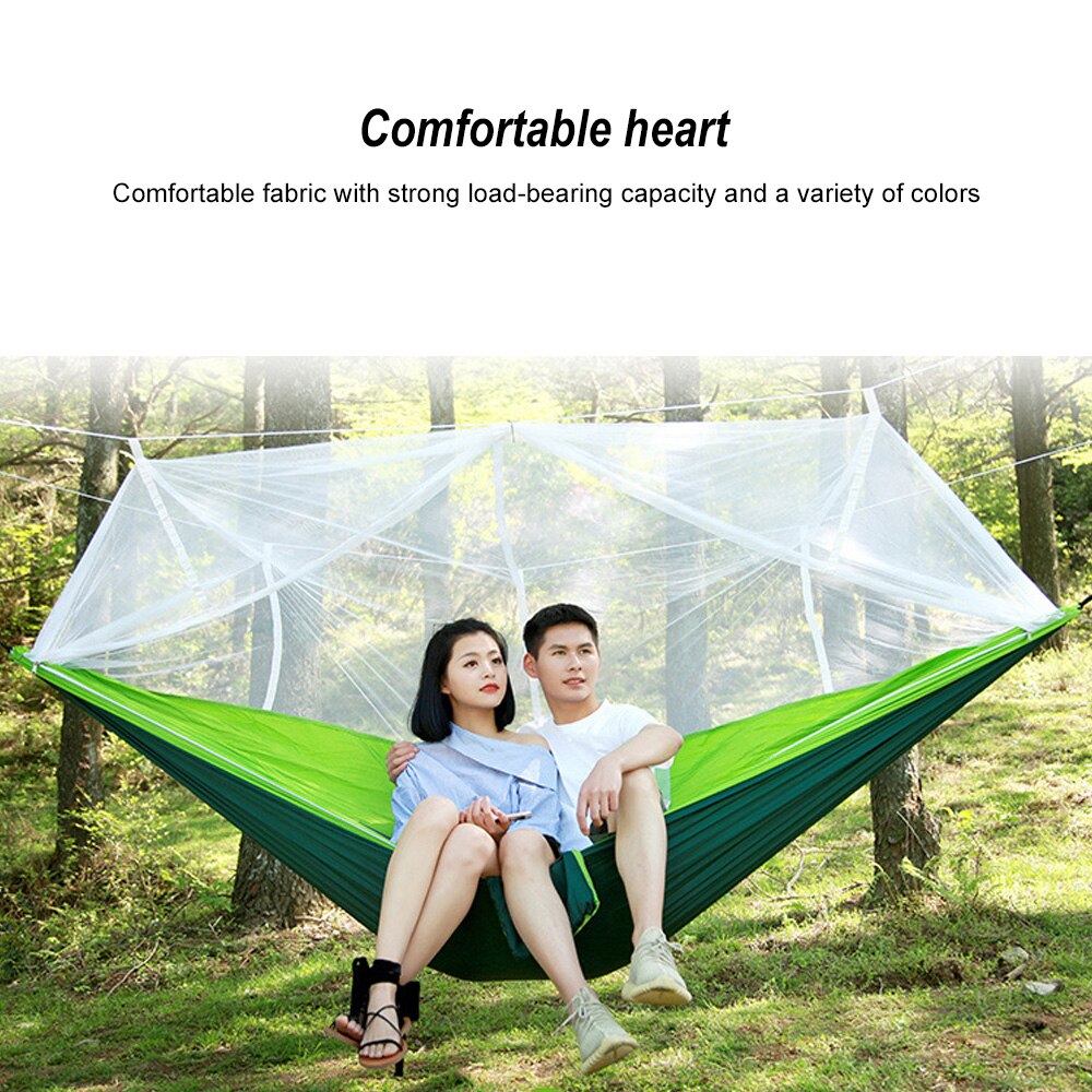 Camping Tent Hammock with Mosquito Net High Strength Fabric Hanging Bed Outdoor Hunting Sleeping Swing 1-2 Person Hammock