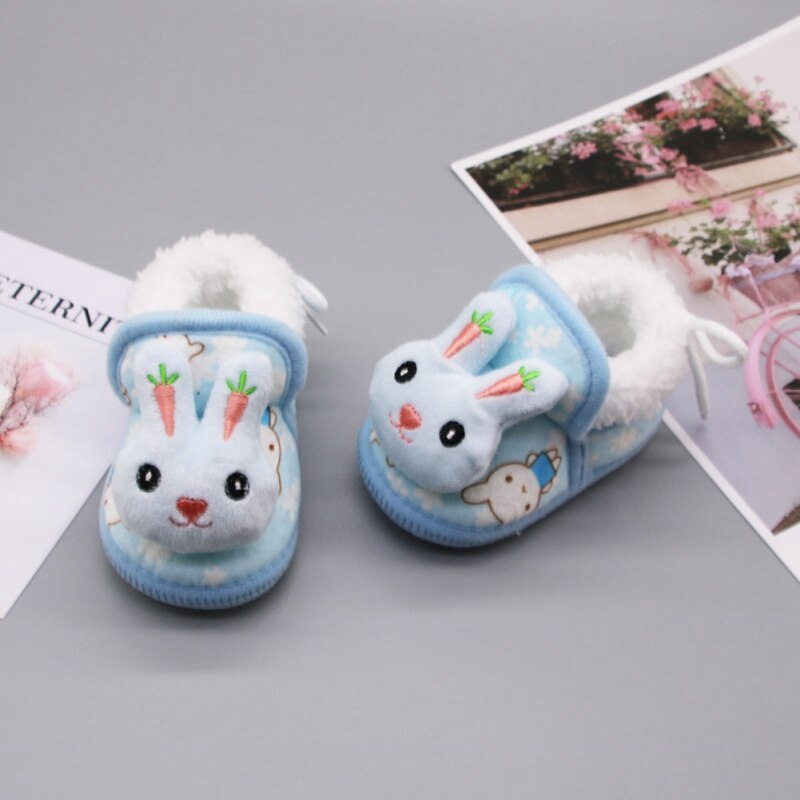Winter Warm Baby Cartoon Rabbit Slipper Infant Warm Fleece Cotton Baby Shoes For Boys Girls
