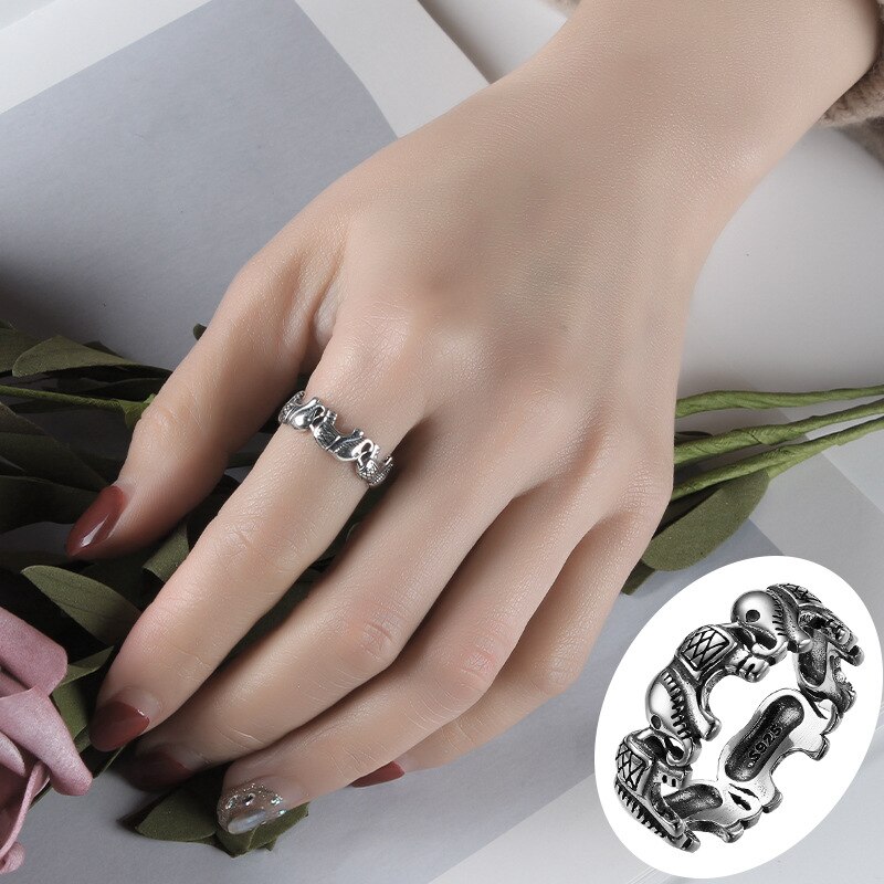 Olifant Ringen Voor Vrouwen Lady Punk Vintage Open Antieke Ringen Verklaring