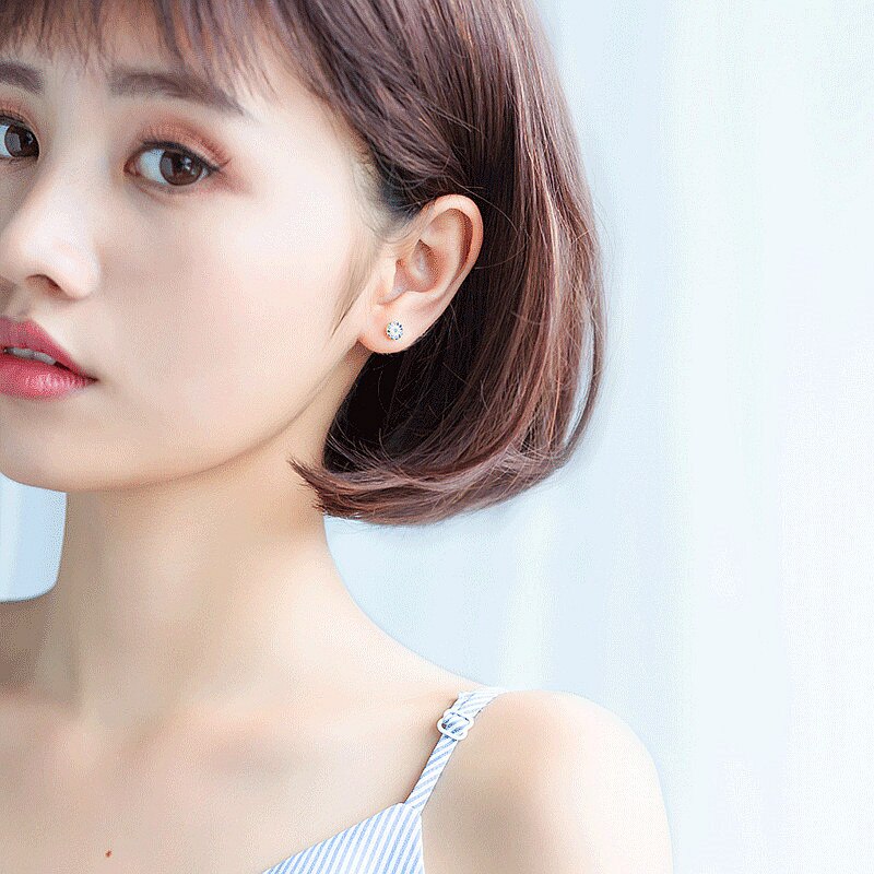 INZATT Talismano Occhi Azzurri Pieni Zircone Tondo Orecchini Con Perno Reale dell'argento Sterlina 925 di Boho Gioielleria Raffinata Per Le Donne Del Partito Accessori