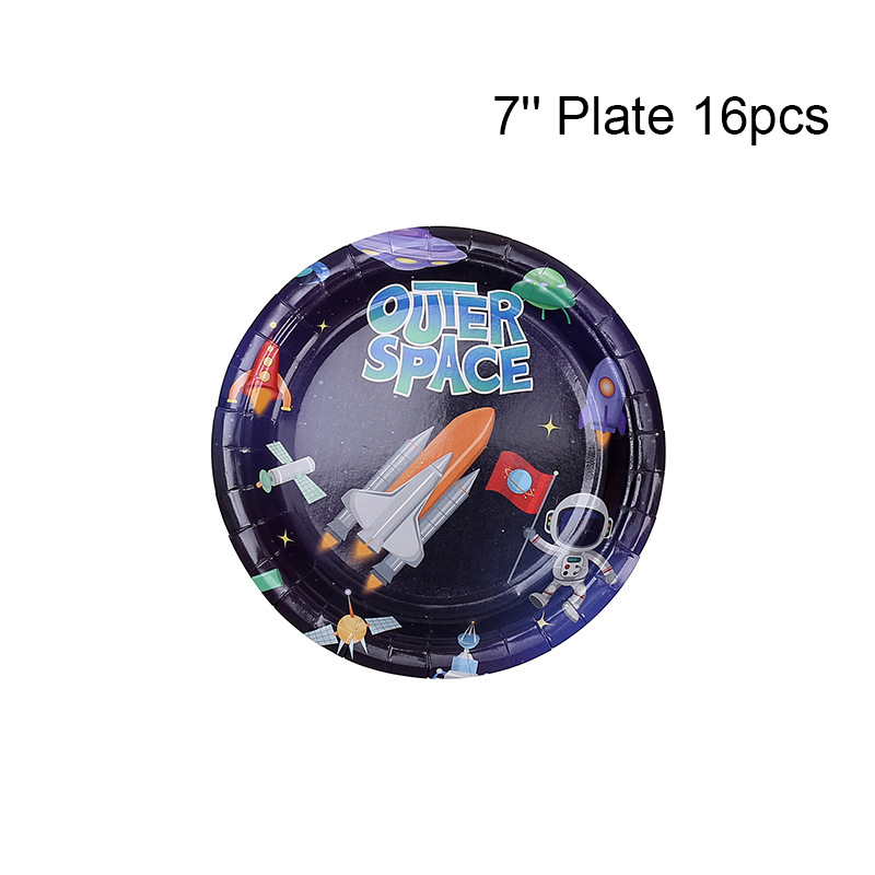 Rum kage topper tegneserie raket kage dekoration tillykke med fødselsdagen banner børn fødselsdag temafest fødselsdag kage topper forsyninger: 16 stk plade