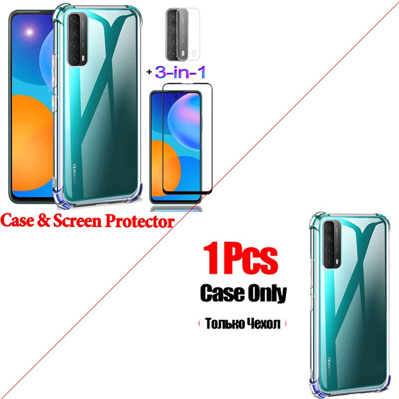 Case + Glass for P Smart Silicone Cases P Smart Huawei P Smart Phone Cover P Smart Huawei P Smart Case