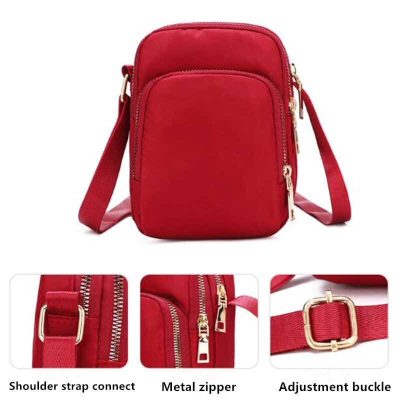 KEEP Frauen Crossbody Reißverschluss Handy Umhängetasche Lady Female Multifunktionshandtasche Handgelenk Geldbörse