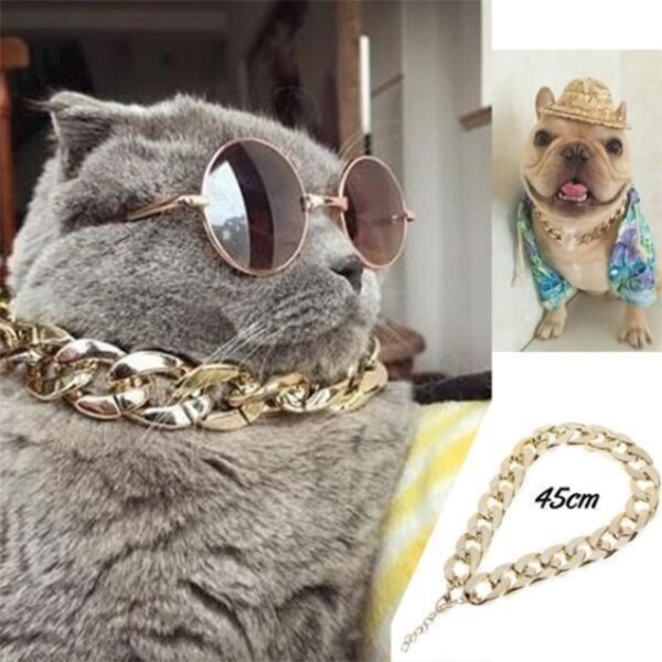 Kubansk länk tjock bit kedja halsband hund säkerhet krage husdjur smycken  qp2
