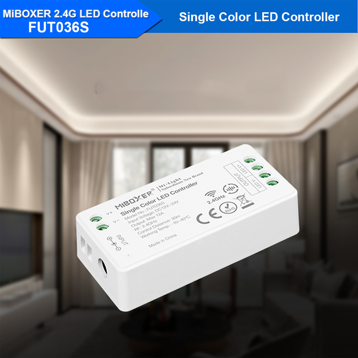 Milight MiBoxer Touch Dimmen Afstandsbediening Led Controller DC12V DC24V 12A PWM Draadloze 2.4G LED Dimmer Controller FUT036 voor 5050 3528