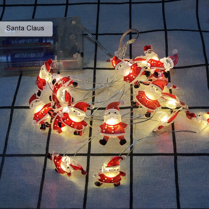 Christmas Decoration Outdoor Waterproof String Light Deer Snowman Snowflake Copper Wire Christmas Day String Lights 2M 20 Lights: Santa Claus
