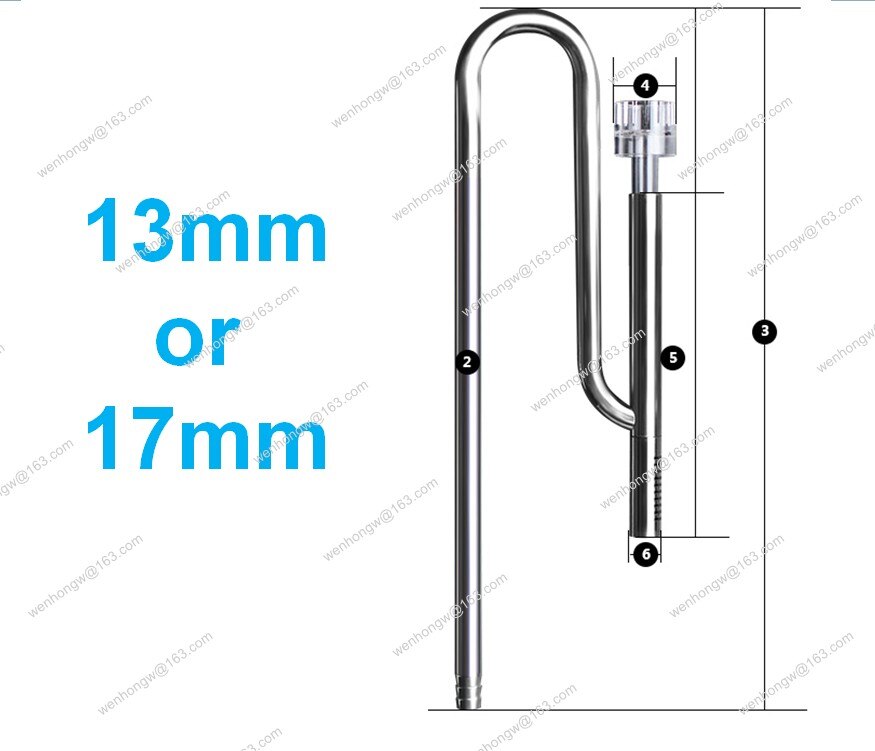 Stainless Steel Skimmer, Glass Water Surface Oil Skimmer Aquarium Plant Filter Inflow Pipe, Arcylic Holders,: Stainless steel / 13MM