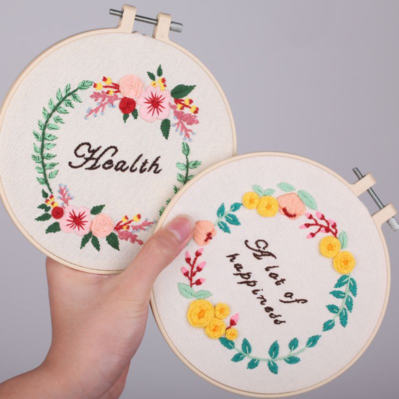 Flowers DIY Embroidery Ribbon Set Beginners Embroidery Shed Sewing Kit Cross-stitch Crafts Hand-stitched Decoration