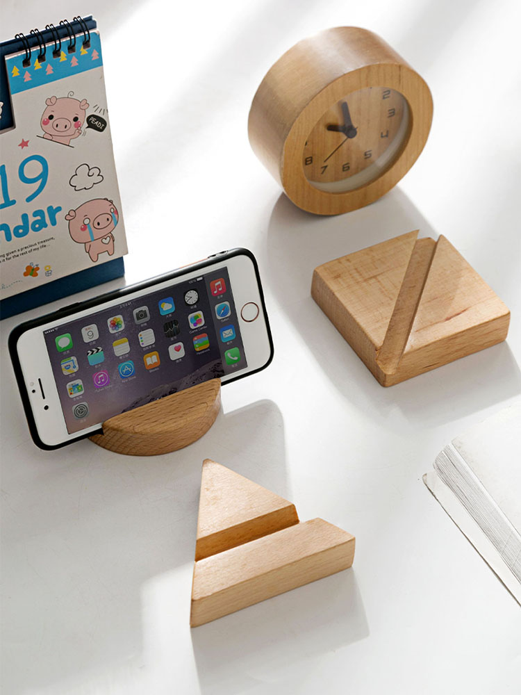 Beech wood bedside phone bracket ipad tablet stand lazy phone holder mobile phone holder Artifact Desktop