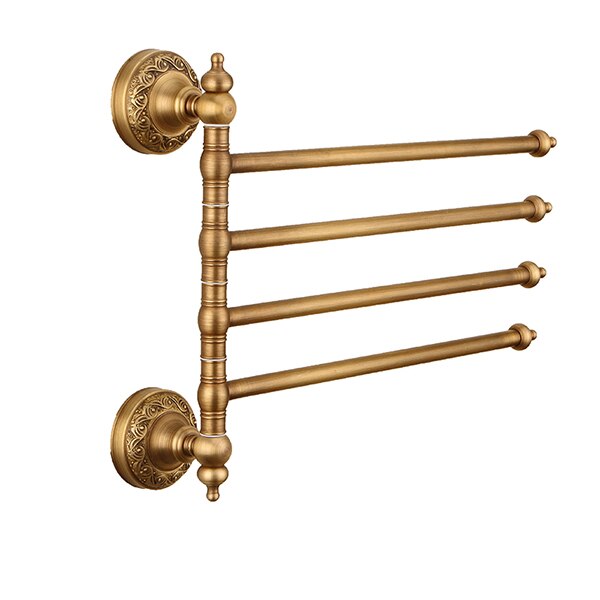 Brass Bathroom Accessories Set Gold Polished Robe Hooks Soap Dishes Toilet Brush Holders Toilet Blowing Rack Towel Bars: Towel 4 Bars