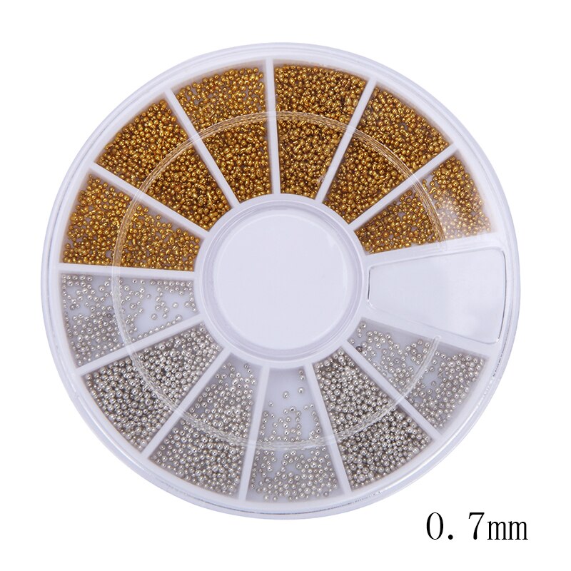 Monja-cuentas de cristal de Caviar para manicura, accesorios de decoración de uñas en 3D, 12 colores caramelo, 0,8mm: 0.7mm