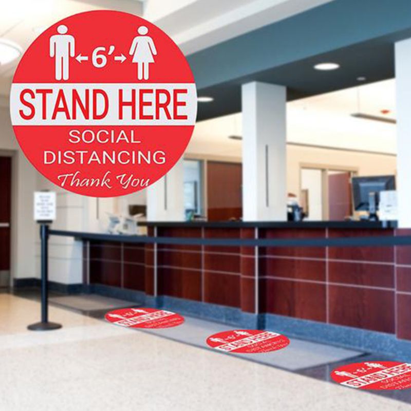 Sociale Afstand Wachten Hier Staan Hier Houden 6ft In Tussen Afstand Marker Floor Decal Voor Sociale Afstand