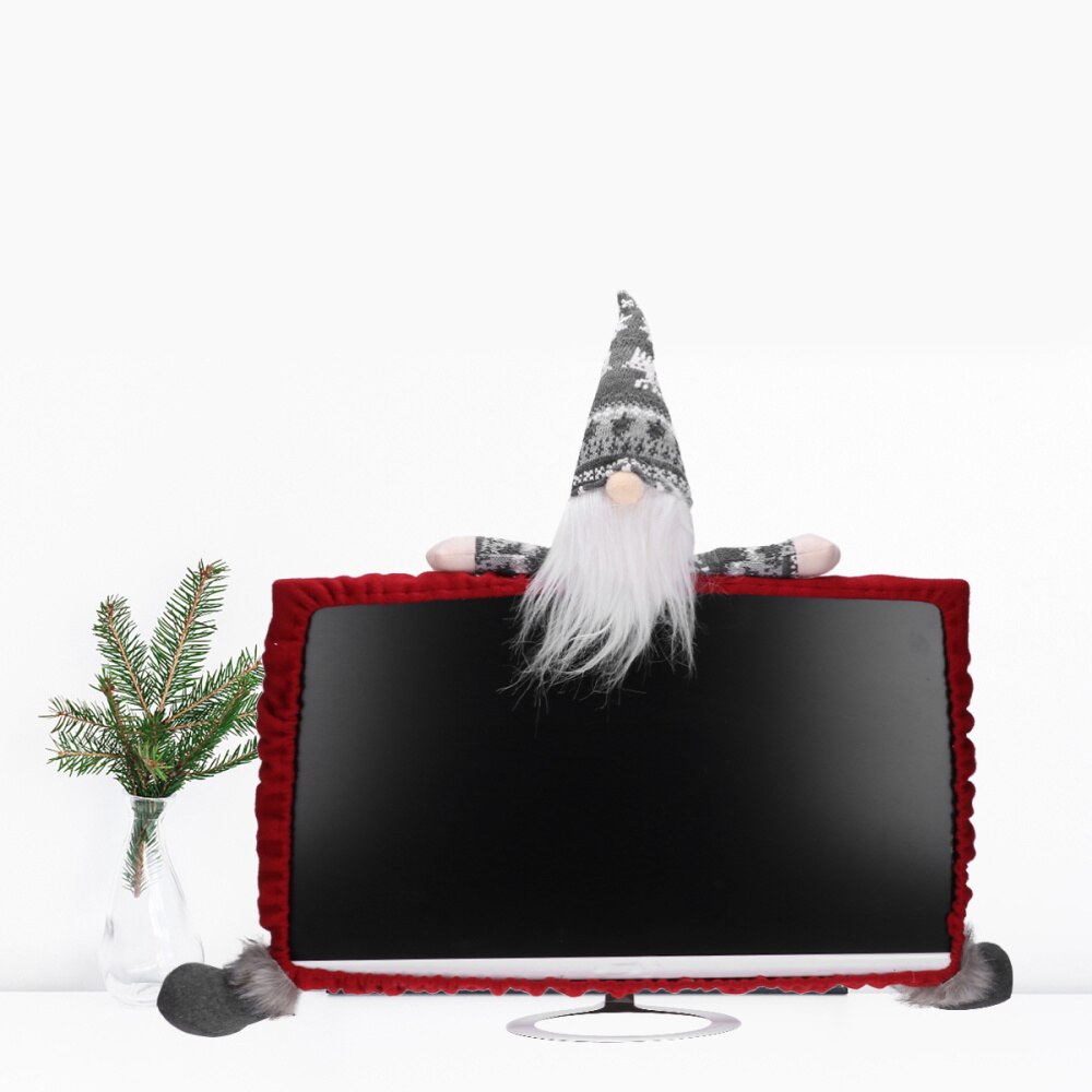 1Pc écran moniteur d'ordinateur de bureau couverture décorations de noël décor de Festival