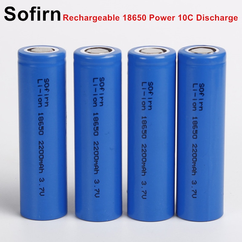 Sofirn Rechargeable 18650 Battery Power 10C Discharge li-ion Battery 3.7V 2200mah 18650 Cell Rechargeable batteries