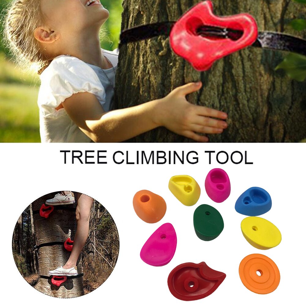 10pcs/set Rock Climbing Holds Hand Grip Kids Adults PE Wall Stones With Spanner Strength Training Feet Support Indoor Outdoor