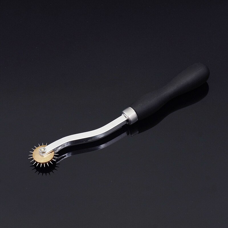 4mm Leather Craft Spacing Sewing Stitch Overstitch Wheel Paper Cloth Wheel Tool Roulette Punching Hole Maker Spacer Wheel Black