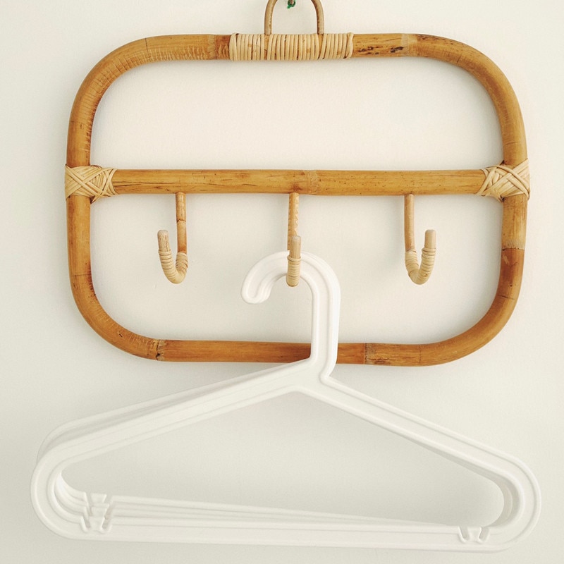 Rattan Wand Haken Kleidung Hut Hängen Haken Häkeln Nordic Vintage Tuch Halter Organizer Kleiderbügel Decor für Home Hotel Wohnheim Dekor