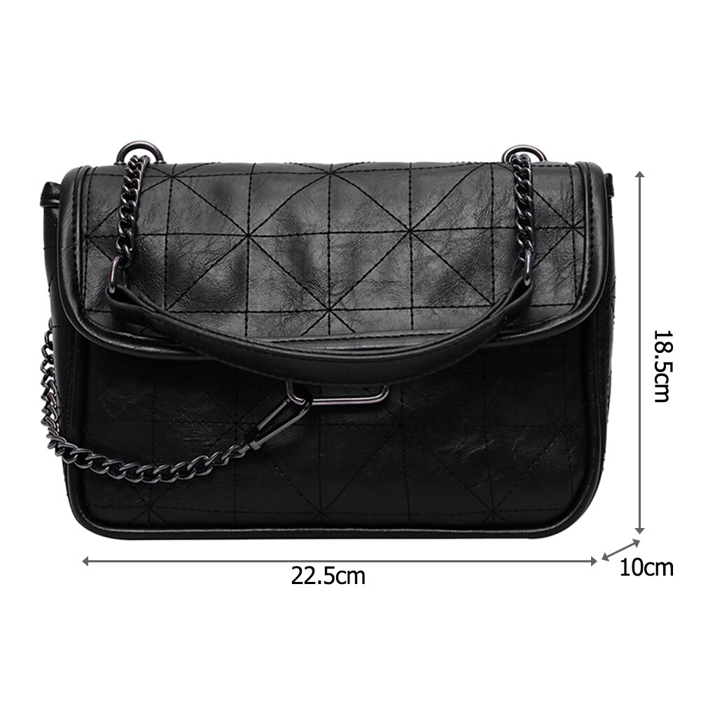 Retro moda feminina sacos de ombro couro do plutônio elegante mensageiro bolsa cor sólida corrente casual crossbody saco bolsas femininas