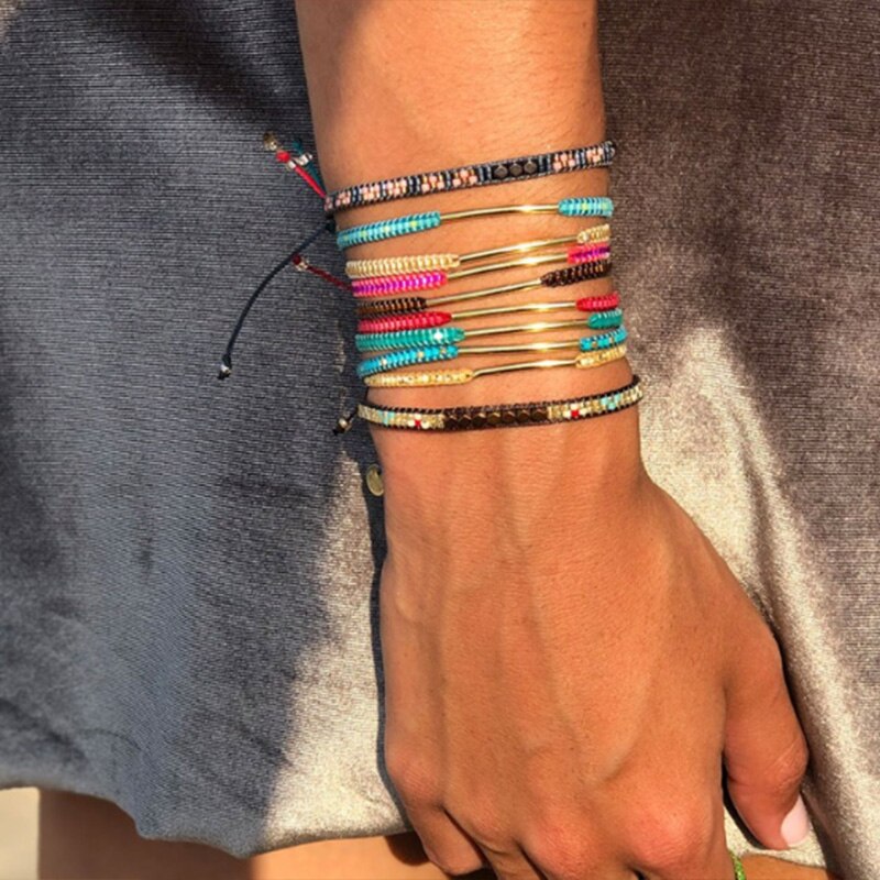 Rttooas Miyuki Ladies Jewelry Bracelet Pulseras Mujer Moda Summer Beach Bracelet Hand Knitted Friendship Adjustable