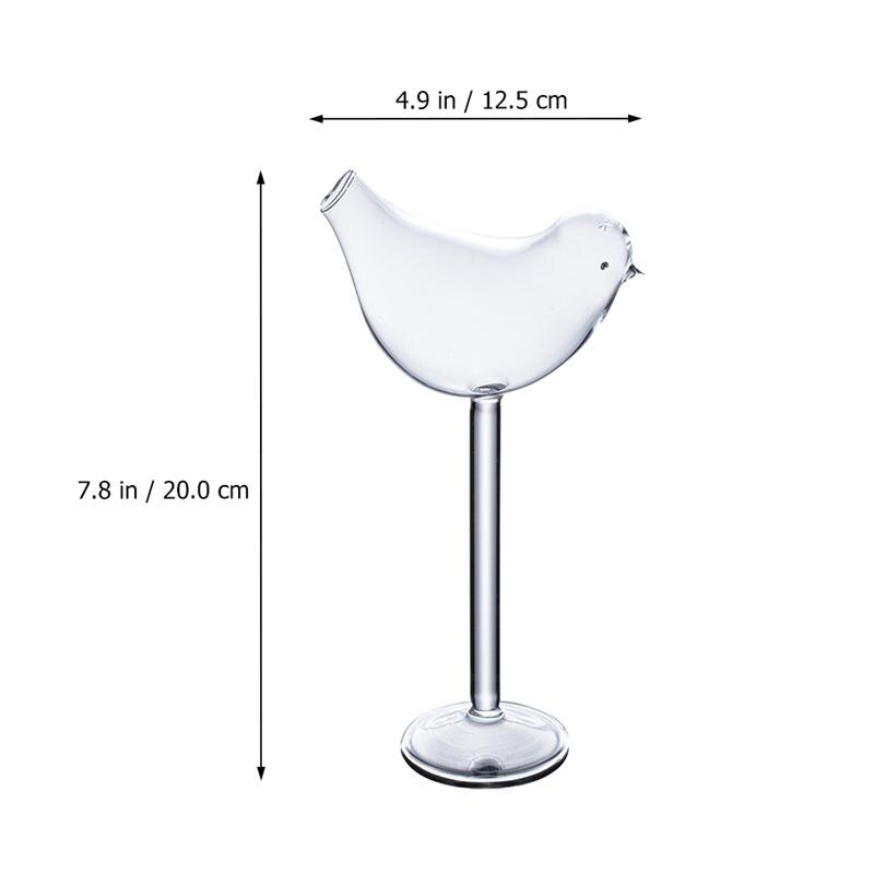 Vasos de cristal con forma de pájaro para cóctel, 2 uds., transparente
