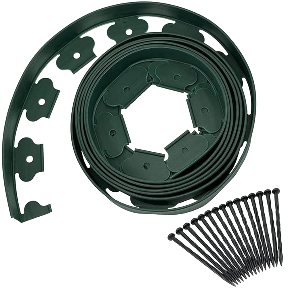 10M Flexible Lawn Edging Kit with 30Pcs Stakes Plastic Edging Border No Dig Garden Border Edging for Garden Flower Beds and Lawn