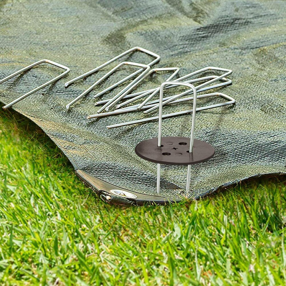 Schattierung Netz Feste Heringe U-Nagel Garten Rasen Befestigung Nagel Netz U-bilden-Flugzeug Befestigung Nagel 50 NäGel und 50 Dichtungen Werkzeug