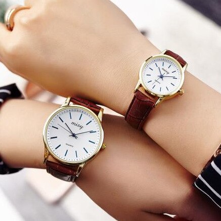 Relojes elegantes para amantes, simples números romanos, correa de cuero para parejas, reloj de pulsera resistente al agua, para amantes, reloj de vestir para hombres y mujeres