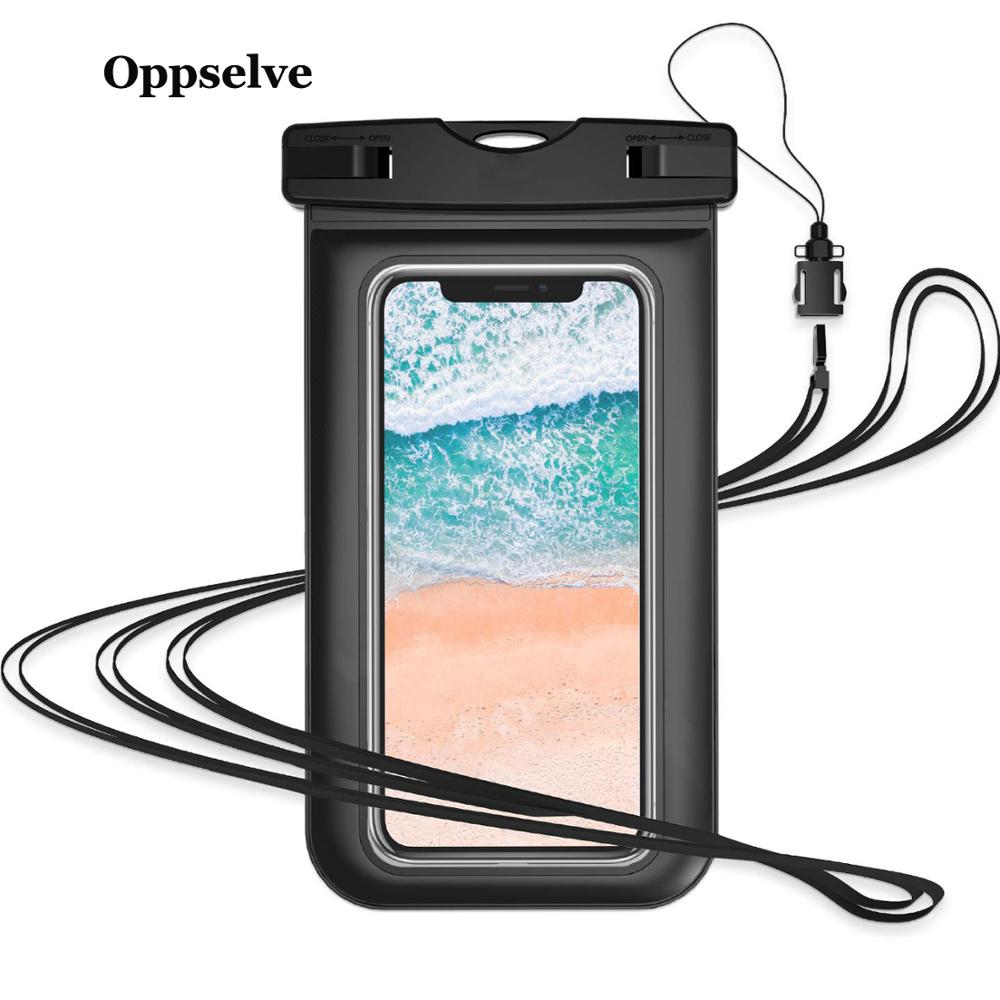 Universele Waterdichte Case Voor iPhone 11 Pro XS Max Xr X 8 7 6 Samsung S9 S8 S10 Plus Note 9 8 10 waterdichte Pouch Zwemmen Zwart
