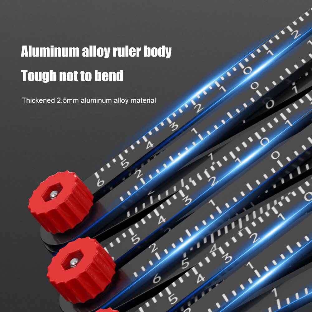 Adjustable Angle Ruler Finder Glass Fixed Measuring Ruler Perforated Template for Various Shapes Product Positioner