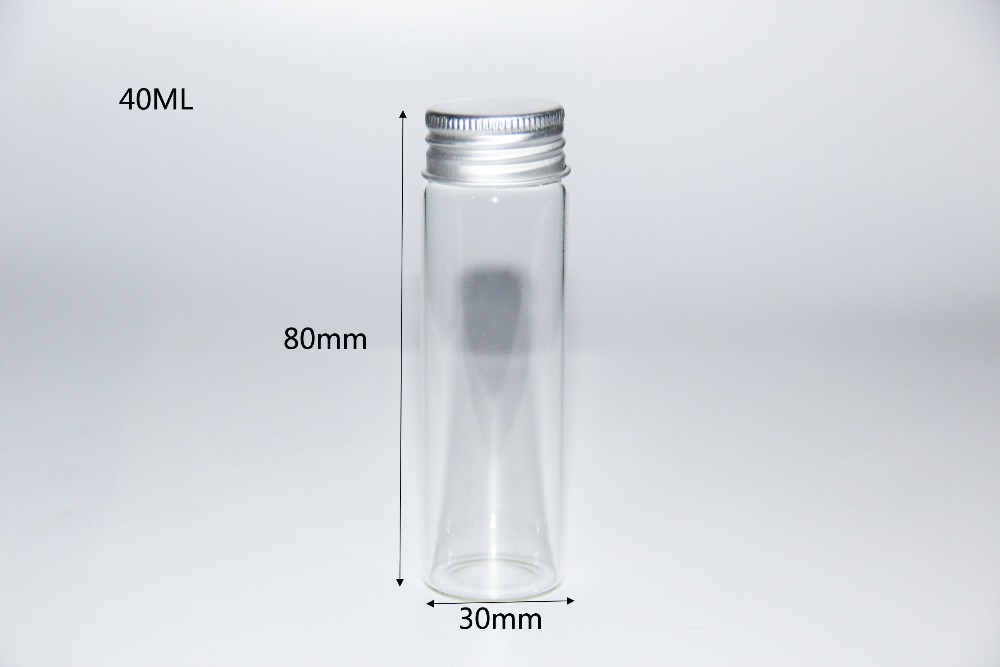 Frascos de vidrio transparentes con tapa de rosca para decoración de boda, frascos de Perfume para alimentos, 10ml, 15ml, 20ml, 25ml, 30ml, 40ml, 50ml, 60ml, 50 Uds.: 30 80mm 30ml