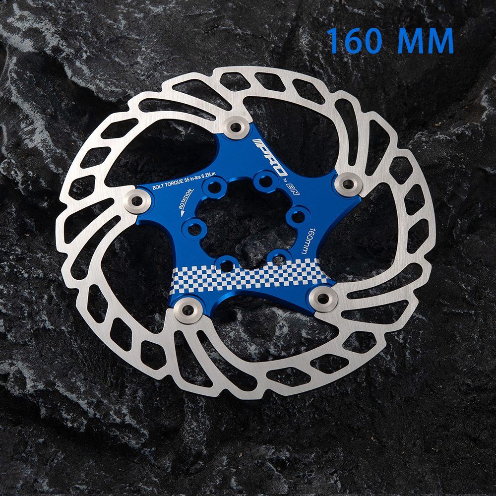 IIIPRO bicicleta 140MM 160MM freno de disco Rotor flotante engrosamiento anodizado enfriamiento rápido disco ultraligero: Azul