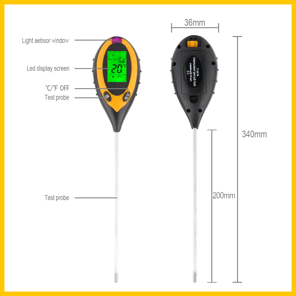 RZ Soil Moisture meter Garden Gardening Farming Acidity Moisture PH Measurement Tool Sunlight Hydroponics Analyzer Detector RZ89