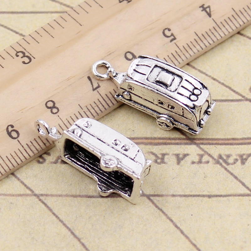 10pcs Pendenti e Ciondoli Caravan Trailer Touring Trailer di Viaggio 26x7x6mm Argento Tibetano Colore Pendenti con gemme e perle Gioielli Antichi che fanno DIY Del Pendente