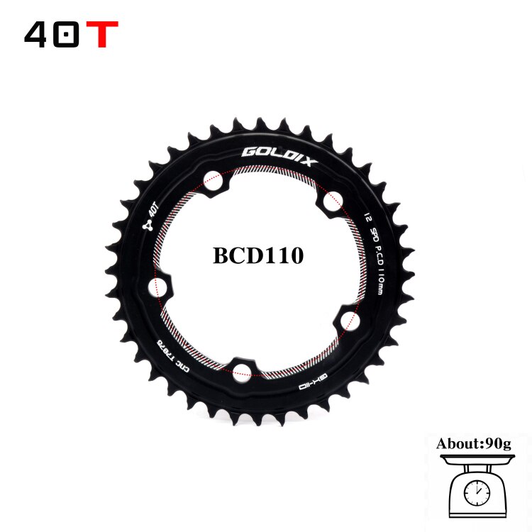 PROWHEEL ROAD bicycle chainring 110BCD 130BCD 34/39/50/53T sprocket steel/aluminum alloy/AL-7075 CNC 8/9/10/11 speed chain wheel: 110BCD 40T