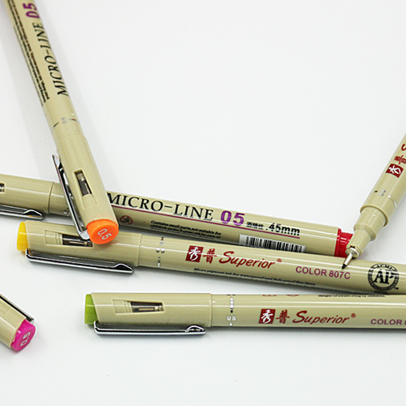 Bolígrafos de punta porosa para dibujar, rotuladores de punta fina de 0,5mm con de Micron, suministros de dibujo de Neelde, 12 colores