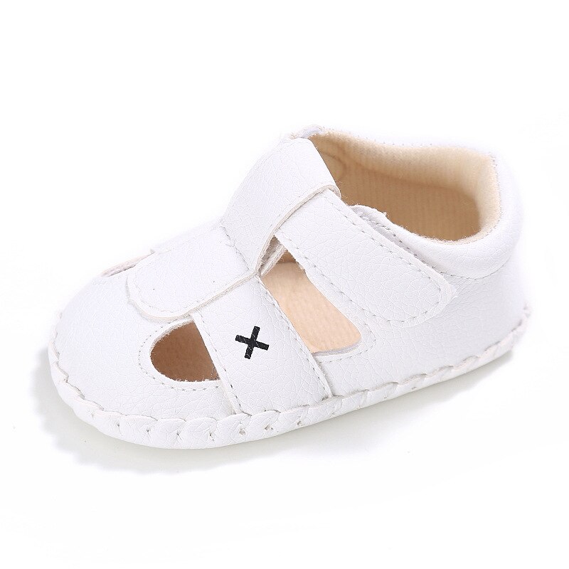 Sandalias Unisex para bebé niña Niño Zapatos de niño para sus primeros pasos suela de goma suave antideslizante azul sólido cuna primeros zapatos de andar para B: Blanco / 0-6 meses