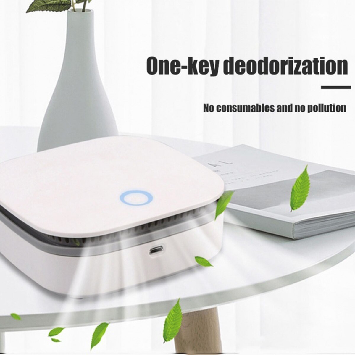 Mini Air Purifier Smart Portable Fridge Freshen Air Cleaner Ozone Anion Generator USB Rechargeable Kitchen Auto Home Clear Odor