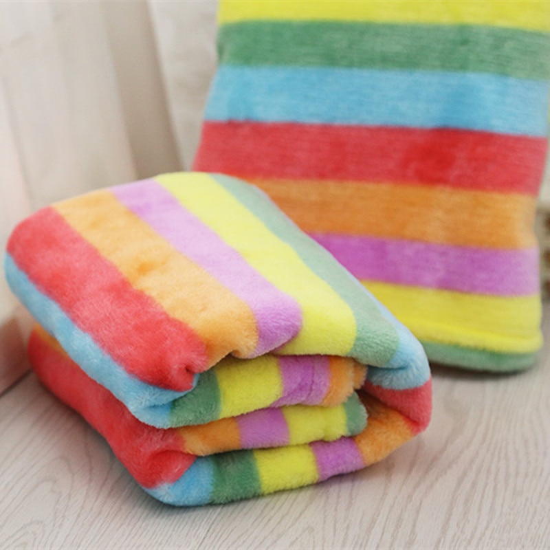 Holapet Leuke Warm Huisdier Bed Mat Cover Regenboog Coral Fleece Kat Hond handdoek Zachte Fleece Bed Deken voor Kleine Medium Grote Honden S M L