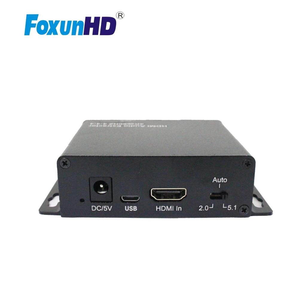 Foxun Hdmi 2.0 Audio Extractor 4K @ 60Hz YUV4:4:4 HDCP2.2/1.4 HC03 Ondersteuning Cec Audio Edid