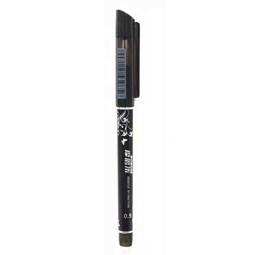 Sletbar pen spids 0.5mm blå sort pen vaskbart håndtag kuglepenne patron salg elev papirvarer kontor pen skrift: Sort pen -1 stk