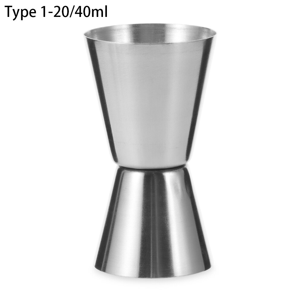 15/30ml or 20/40ml Stainless Steel Cocktail Shaker Measure Cup Dual Shot Drink Spirit Measure Jigger Kitchen Bar Gadgets: Type 1-20 and 40ml